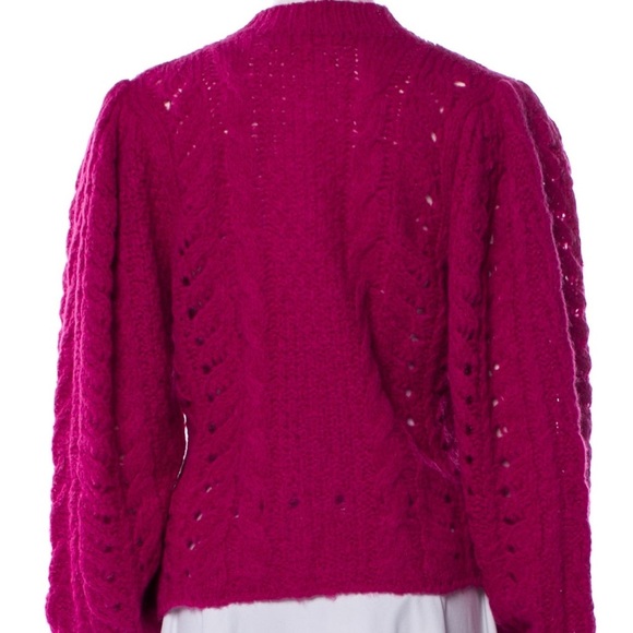 LoveShackFancy Pink Cable Knit Cardigan - Picture 3 of 14